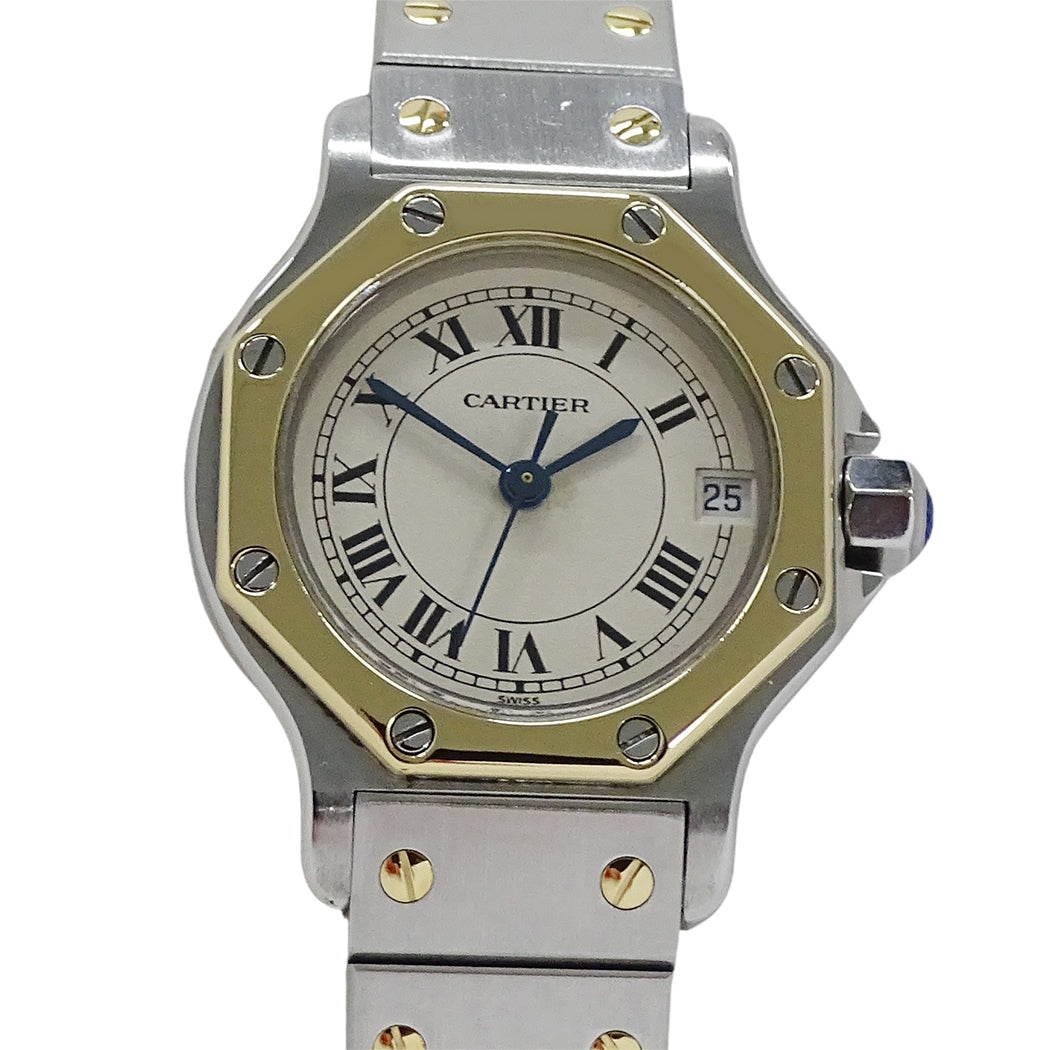 Cartier カルティエ サントス オクタゴン SM W2001683 レディース 腕時計 クオーツ QZ SS YG 磨き済み【中古】