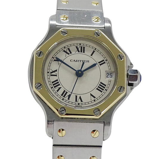 Cartier カルティエ サントス オクタゴン SM W2001683 レディース 腕時計 クオーツ QZ SS YG 磨き済み【中古】