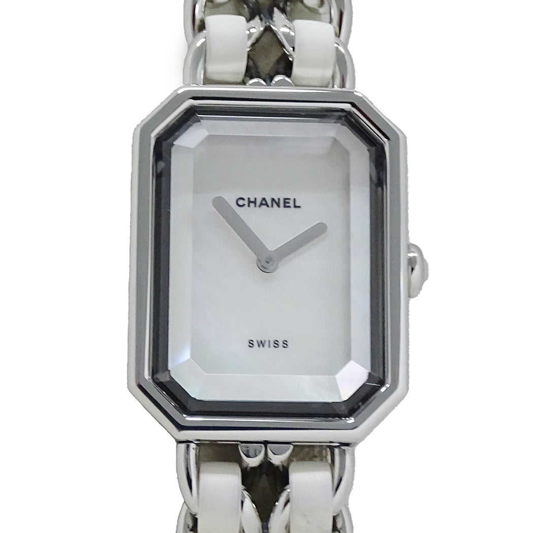 CHANEL シャネル プルミエール H1639 レディース 腕時計 シェル クオーツ QZ SS レザー Lサイズ 磨き済み【中古】