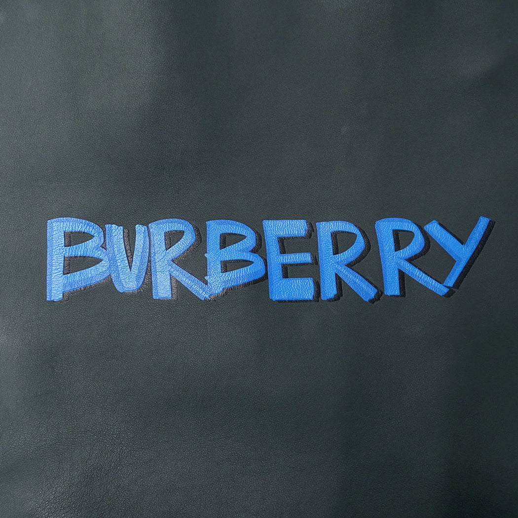 BURBERRY バーバリー グラフィティ プリント リュック グリーン レザー レディース メンズ 【中古】