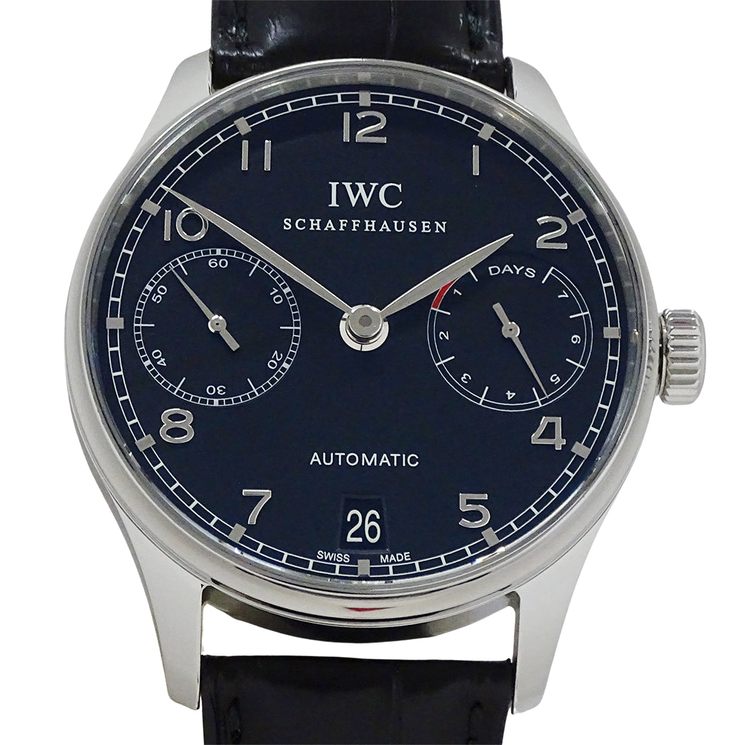 インターナショナルウォッチカンパニー IWC ポルトギーゼ IW500109 メンズ 腕時計 自動巻き SS レザー 磨き済み【中古】