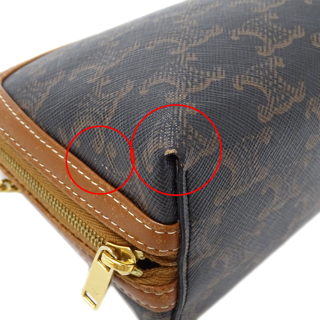 CELINE セリーヌ ショルダーバッグ トリオンフ ブラウン レディース 【中古】