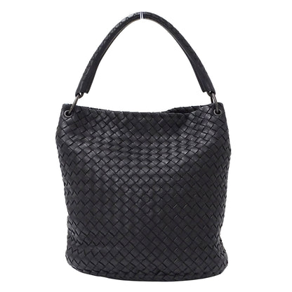 BOTTEGAVENETA ボッテガ・ヴェネタ ハンドバッグ イントレチャート ブラック レザー レディース 【中古】