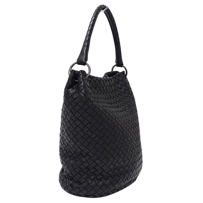 BOTTEGAVENETA ボッテガ・ヴェネタ ハンドバッグ イントレチャート ブラック レザー レディース 【中古】