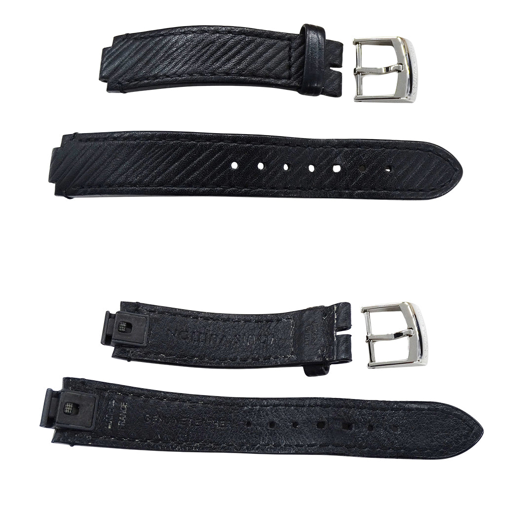 LOUIS VUITTON ルイ・ヴィトン タンブ―ル スリム Q12MG レディース 腕時計 8Pダイヤモンド クオーツ SS レザー 磨き済み【中古】