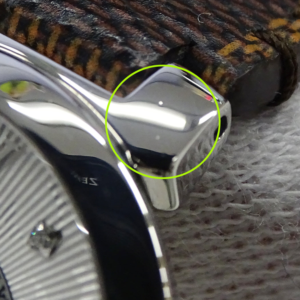 LOUIS VUITTON ルイ・ヴィトン タンブ―ル スリム Q12MG レディース 腕時計 8Pダイヤモンド クオーツ SS レザー 磨き済み【中古】