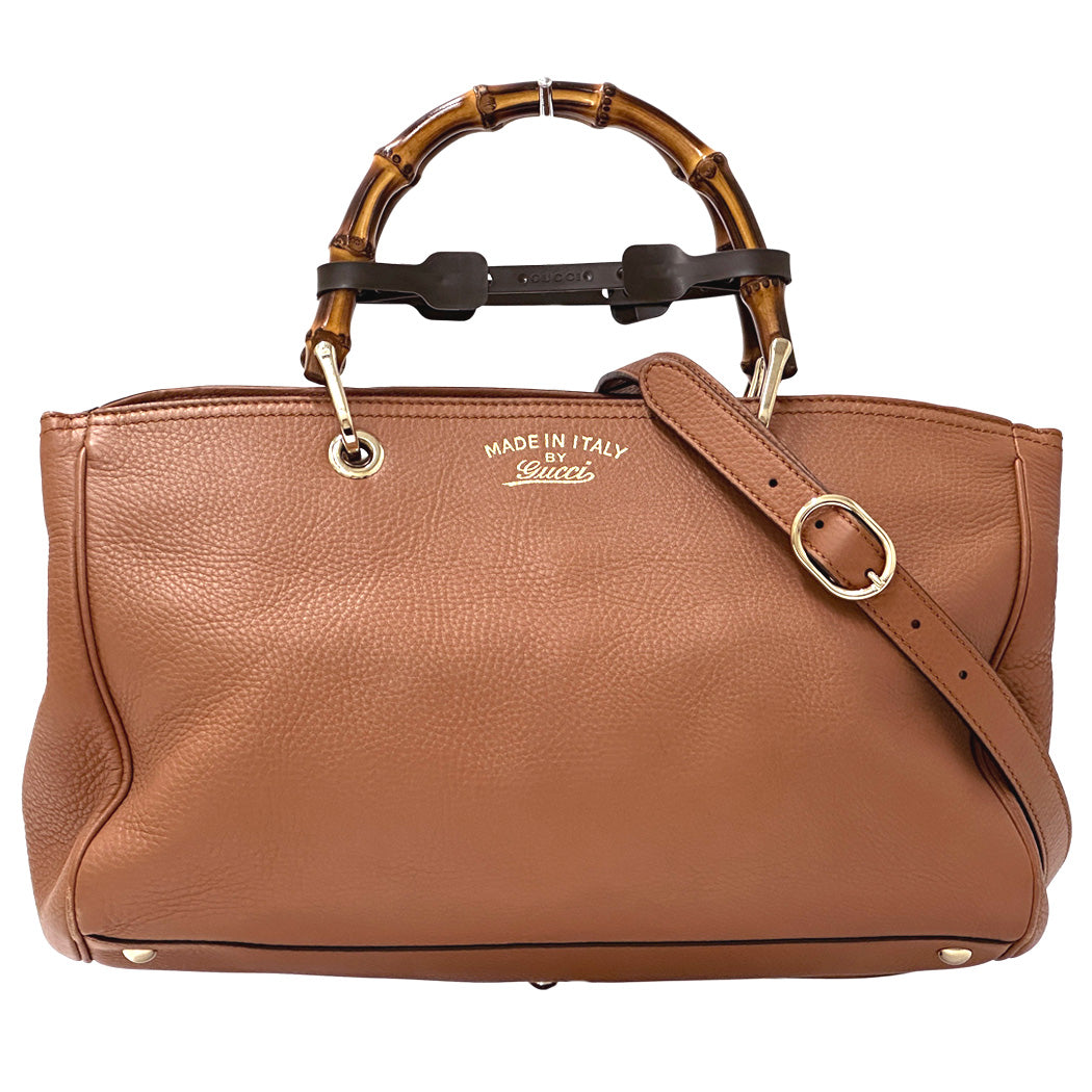 GUCCI グッチ 2wayバッグ バンブー ブラウン 323660 レザー レディース 【中古】