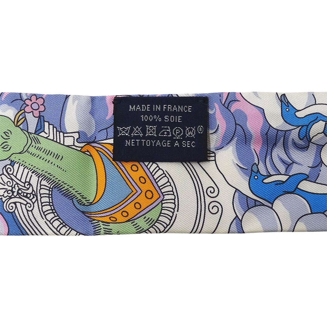 HERMES エルメス SUR MON NUAGE 私の雲 スカーフ ツイリー ブラック シルク レディース 【中古】