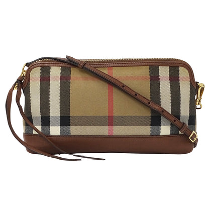 BURBERRY バーバリー ショルダーバッグ ブラウン キャンバス レディース 【中古】