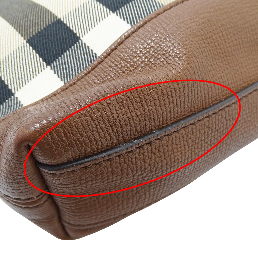 BURBERRY バーバリー ショルダーバッグ ブラウン キャンバス レディース 【中古】