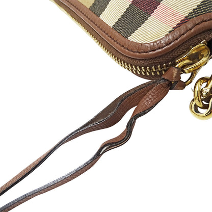 BURBERRY バーバリー ショルダーバッグ ブラウン キャンバス レディース 【中古】