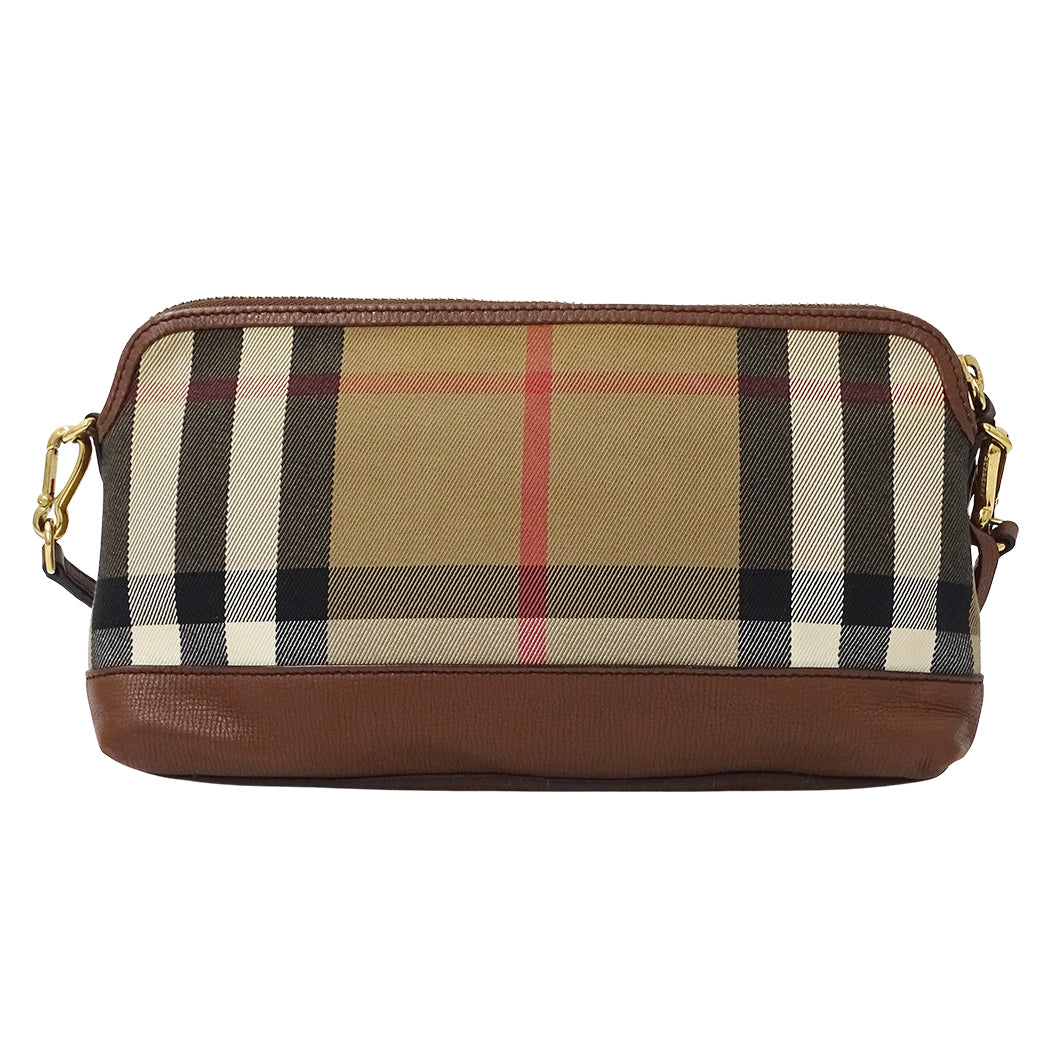 BURBERRY バーバリー ショルダーバッグ ブラウン キャンバス レディース 【中古】