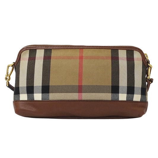 BURBERRY バーバリー ショルダーバッグ ブラウン キャンバス レディース 【中古】