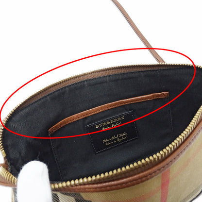 BURBERRY バーバリー ショルダーバッグ ブラウン キャンバス レディース 【中古】