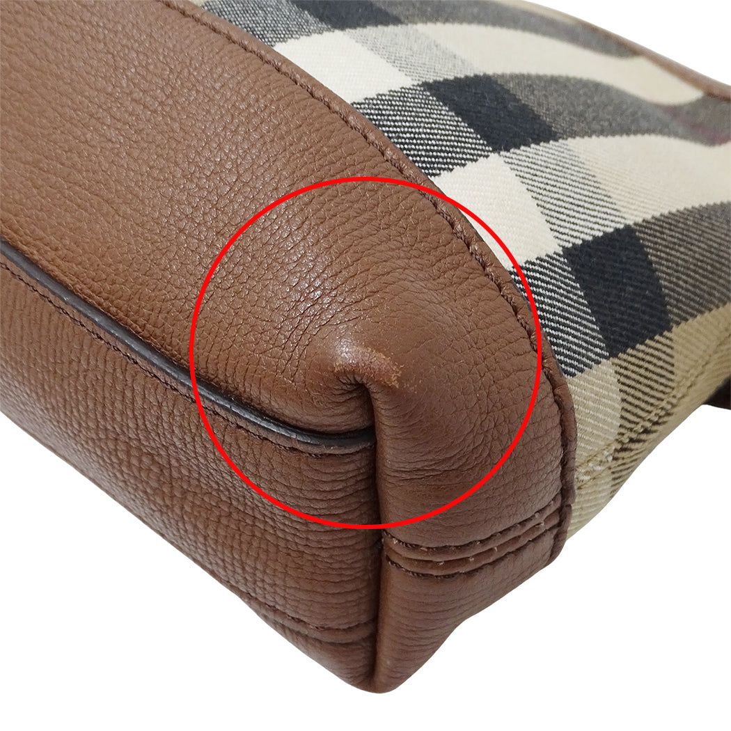 BURBERRY バーバリー ショルダーバッグ ブラウン キャンバス レディース 【中古】
