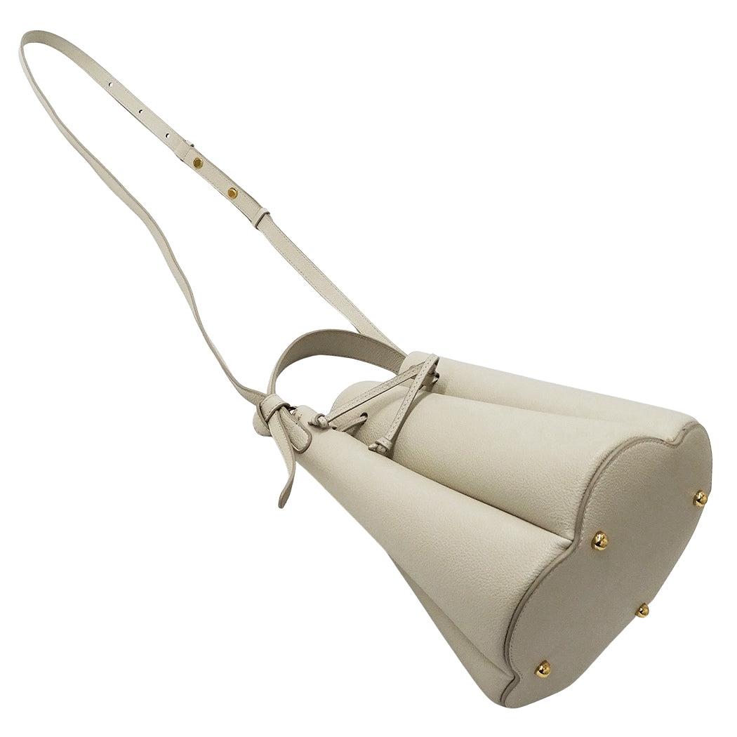 POLENE ポレーヌ ヌメロユイット 2wayバッグ ライトグレー レザー レディース 【中古】