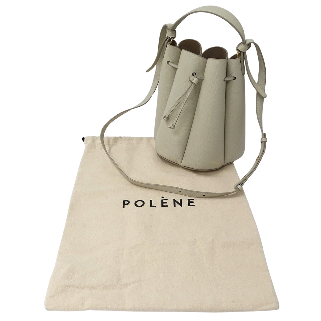 POLENE ポレーヌ ヌメロユイット 2wayバッグ ライトグレー レザー レディース 【中古】