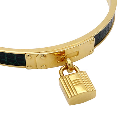 HERMES エルメス ケリー バングル GP グリーン ゴールド レディース メンズ 【中古】