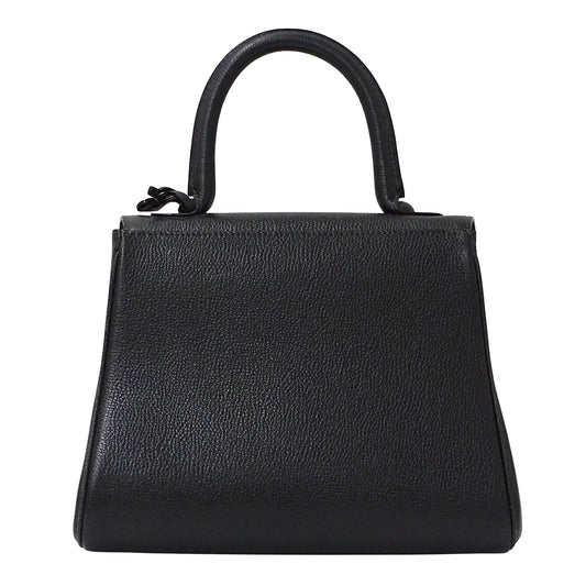 Delvaux デルヴォー ブリヨン PM ハンドバッグ ブラック ゴールド金具 カーフ レディース 【中古】