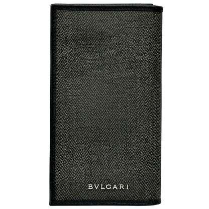 BVLGARI ブルガリ 長財布 ウィークエンド グレー ブラック PVC メンズ 【中古】